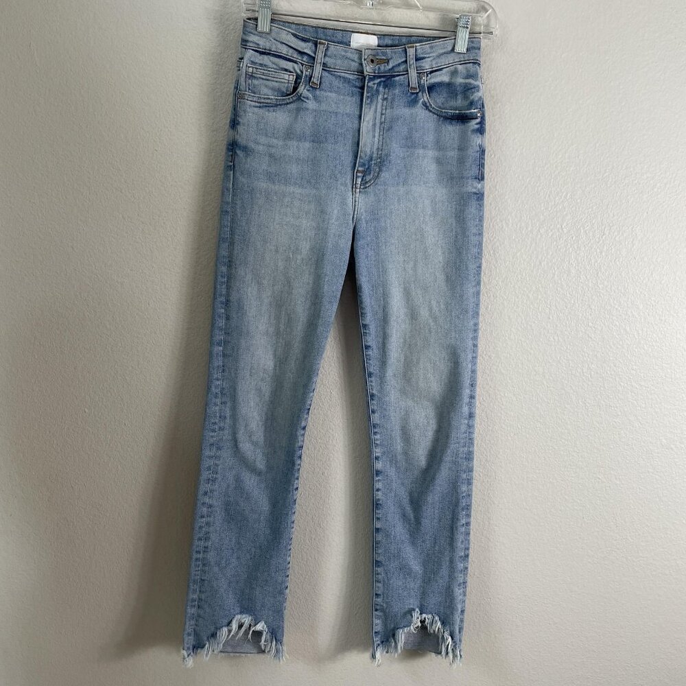 Jonathan Simkhai Jeans Womens 26 Blue High Rise‎ Straight Fringe Hem Distressed